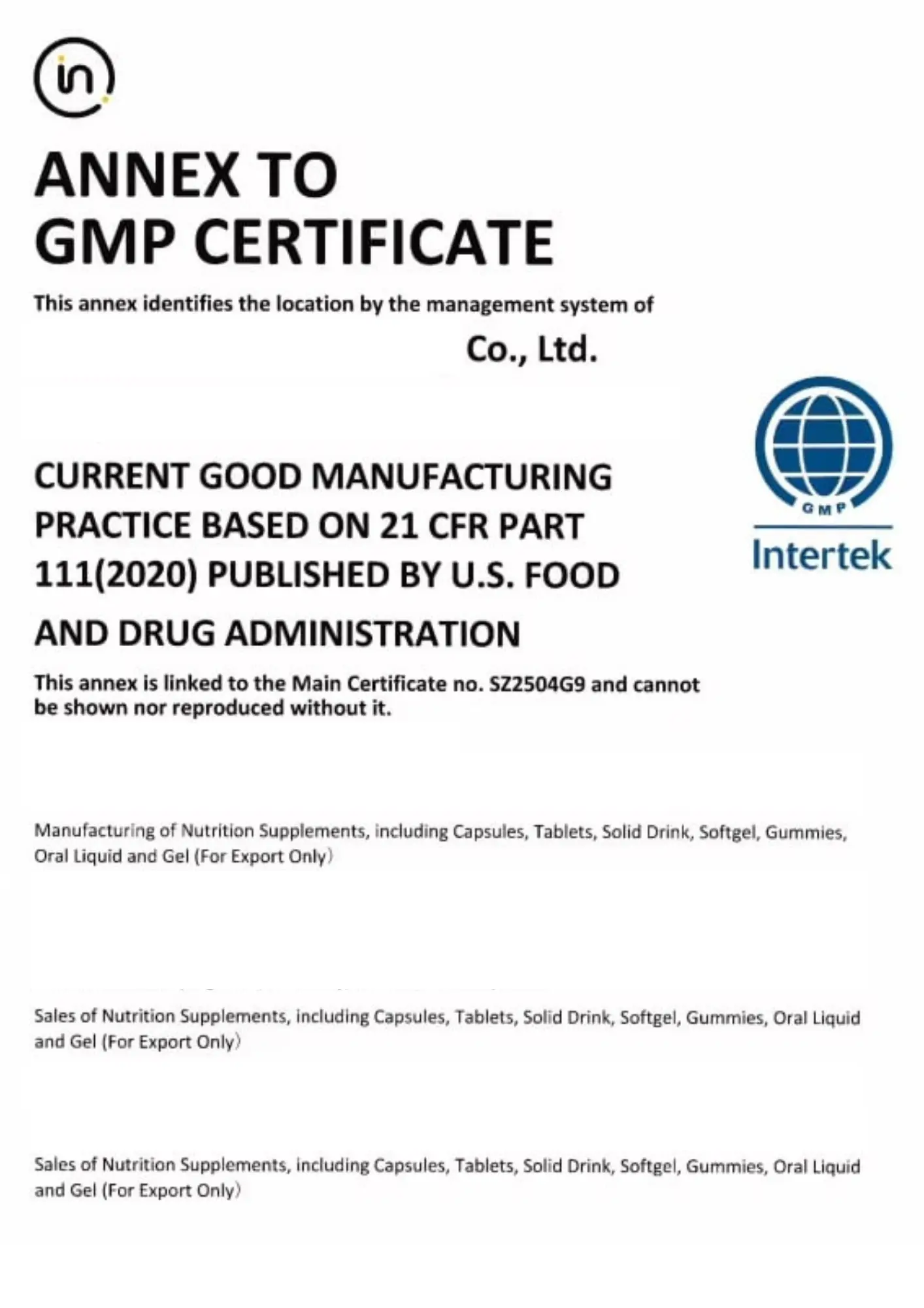 GMP Certification